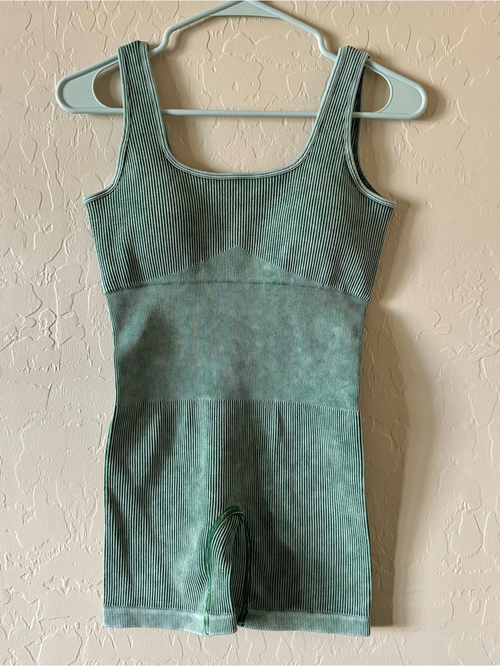 Zenana Ribbed Knit Green Seamless Sport Jumpsuit Romper